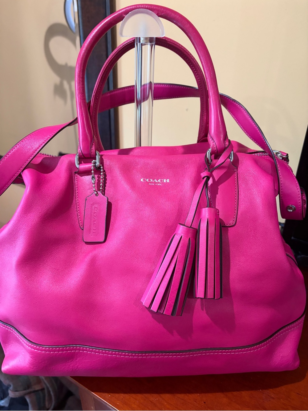 Coach Rory Satchel Fuchsia Hot Pink Leather  - Employee Sale
